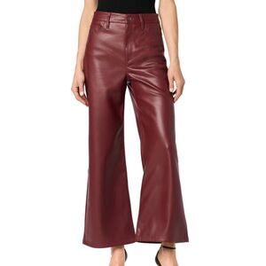 Joe’s Jeans Wide Leg Faux Leather Pants Burgundy Size 33